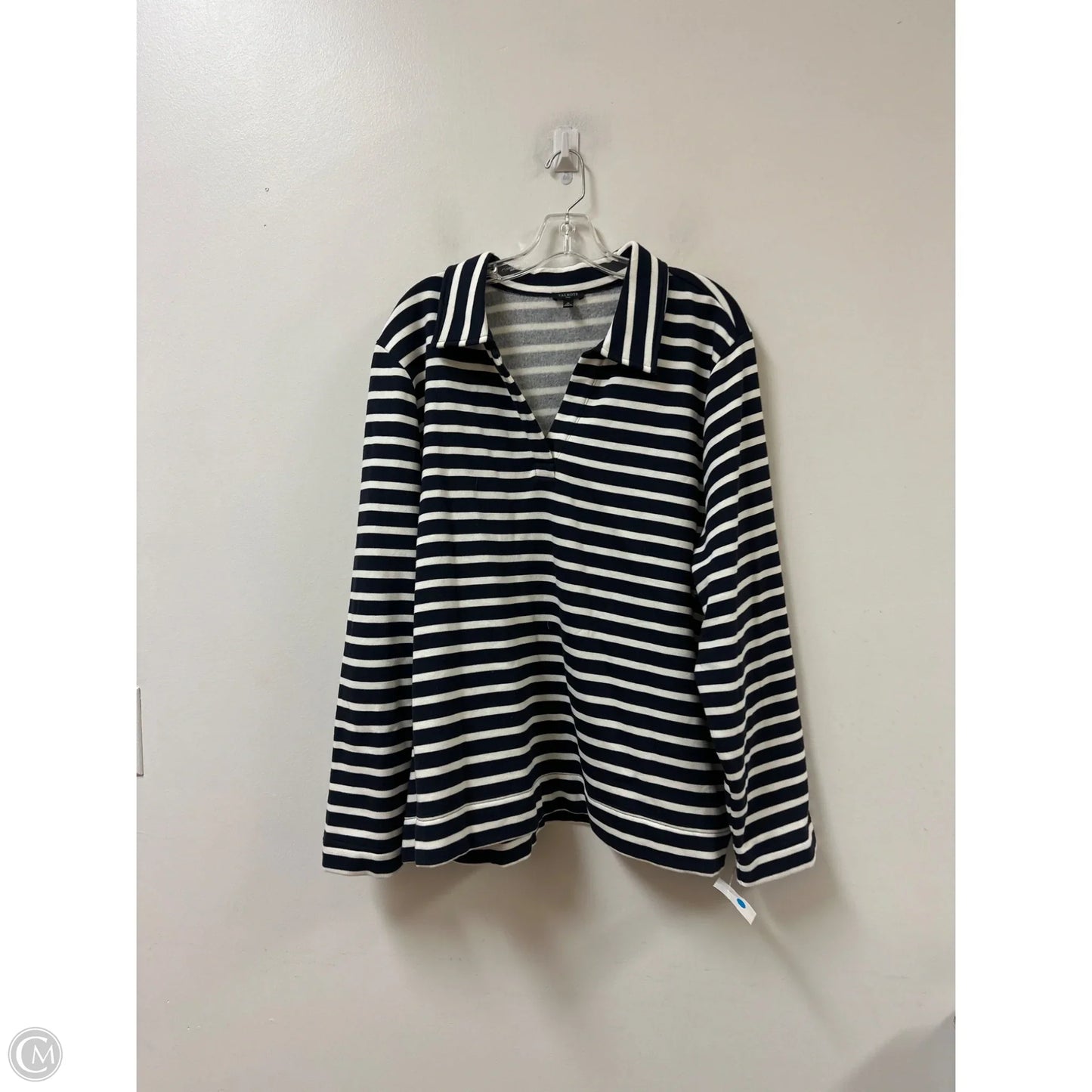Sweatshirt Collar By Talbots In Striped Pattern, Size: 3x