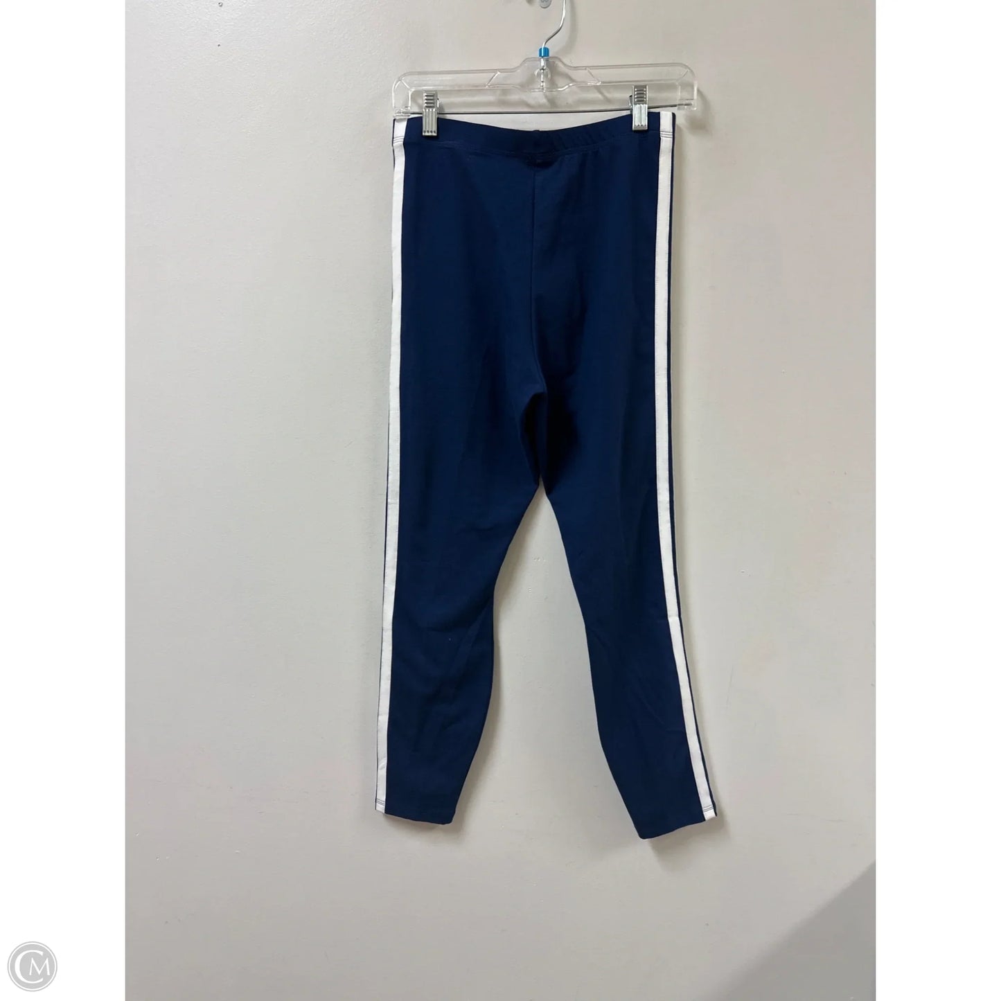 Athletic Leggings By Adidas In Blue & White, Size: M