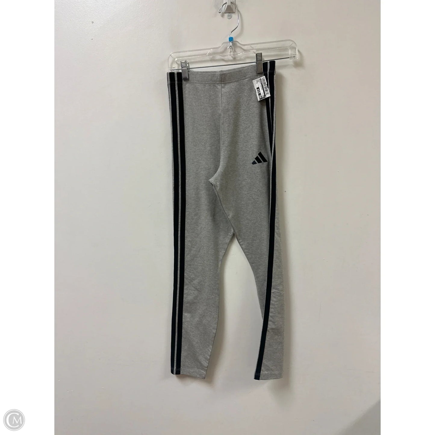 Athletic Leggings By Adidas In Grey, Size: S