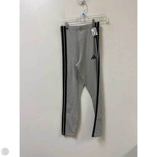Athletic Leggings By Adidas In Grey, Size: S