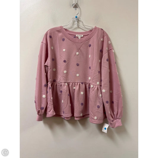 Top Long Sleeve By Blu Pepper In Pink, Size: M