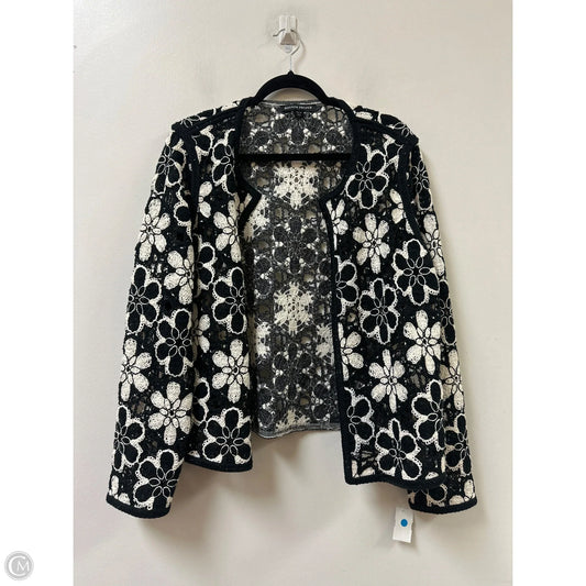 Sweater Cardigan By Boston Proper In Black & White, Size: Xl