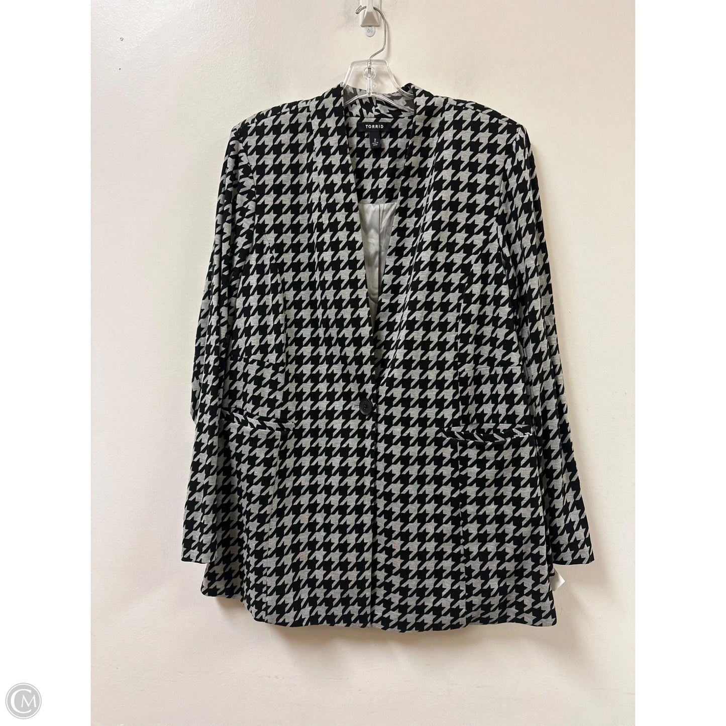 Blazer By Torrid In Black & Grey, Size: 2x