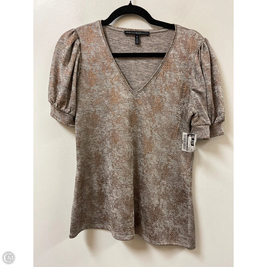 Top Short Sleeve By White House Black Market In Snakeskin Print, Size: M