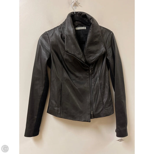 Jacket Leather By Vince In Black, Size: Xs