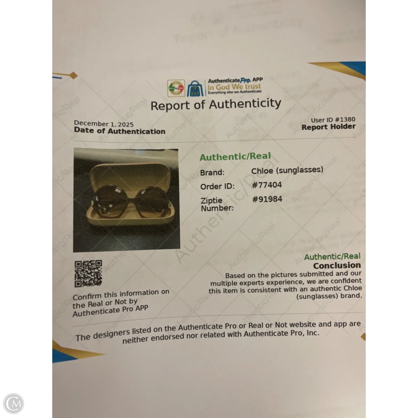 Sunglasses Luxury Designer By Chloe