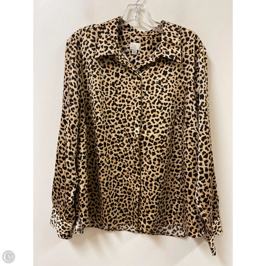 Blouse Long Sleeve By A New Day In Animal Print, Size: 1x