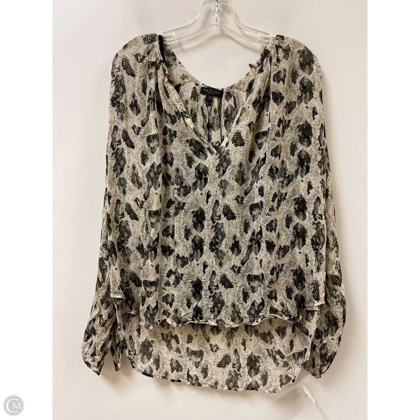 Blouse Long Sleeve By Rag And Bone In Snakeskin Print, Size: M