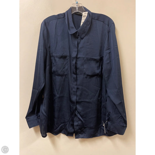 Blouse Long Sleeve By Inc In Navy, Size: Xl