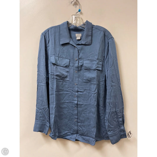 Blouse Long Sleeve By Chicos In Blue, Size: Xl