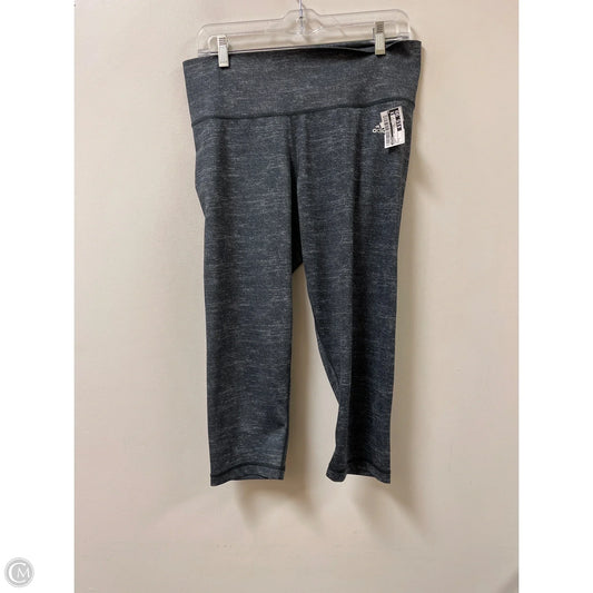 Athletic Leggings By Adidas In Grey, Size: L