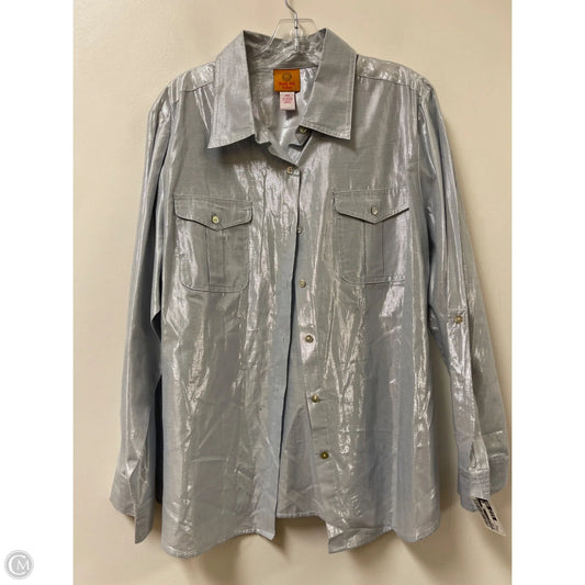 Blouse Long Sleeve By Ruby Rd In Silver, Size: 2x