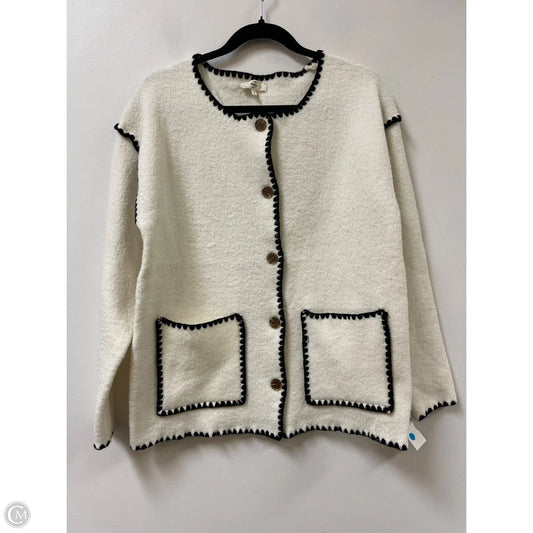 Sweater Cardigan By Entro In Black & White, Size: S