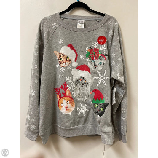 Sweatshirt Crewneck By Clothes Mentor In Grey, Size: 3x
