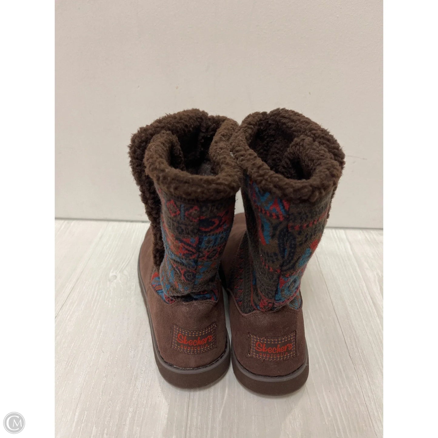 Boots Mid-calf Flats By Skechers In Brown, Size: 10