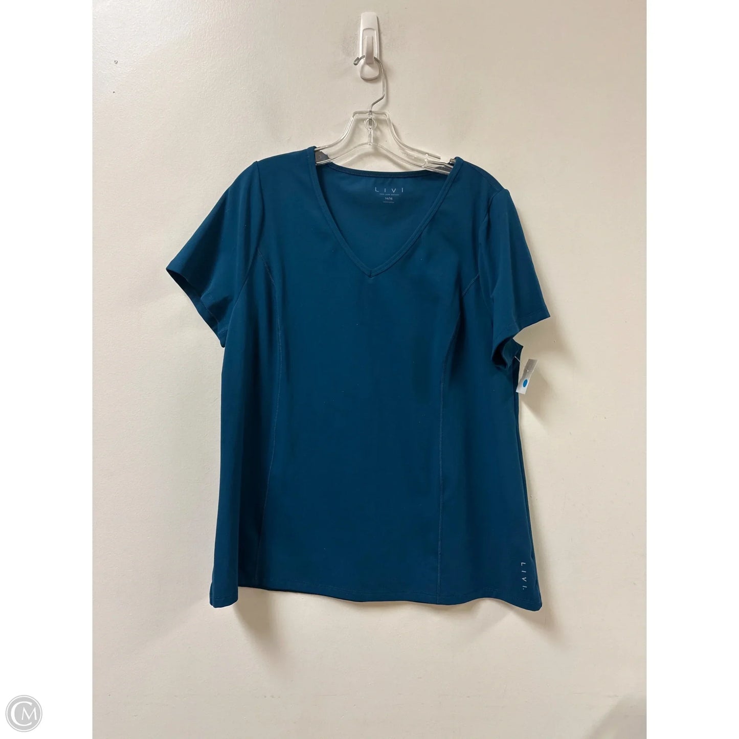 Athletic Top Short Sleeve By Livi Active In Blue, Size: Xl