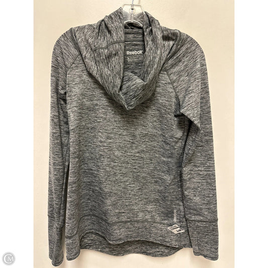 Athletic Top Long Sleeve Collar By Reebok In Grey, Size: L
