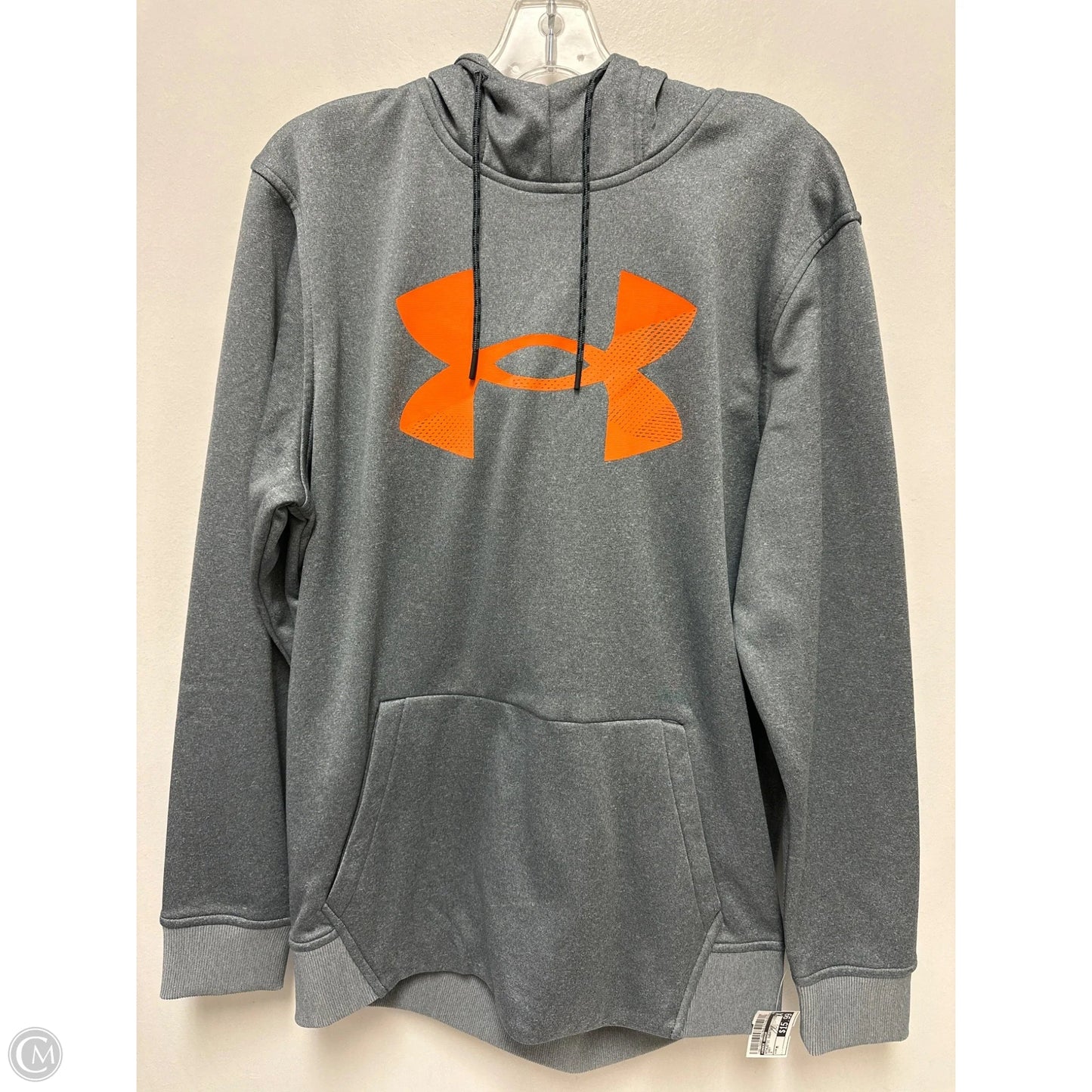 Athletic Sweatshirt Hoodie By Under Armour In Grey, Size: M
