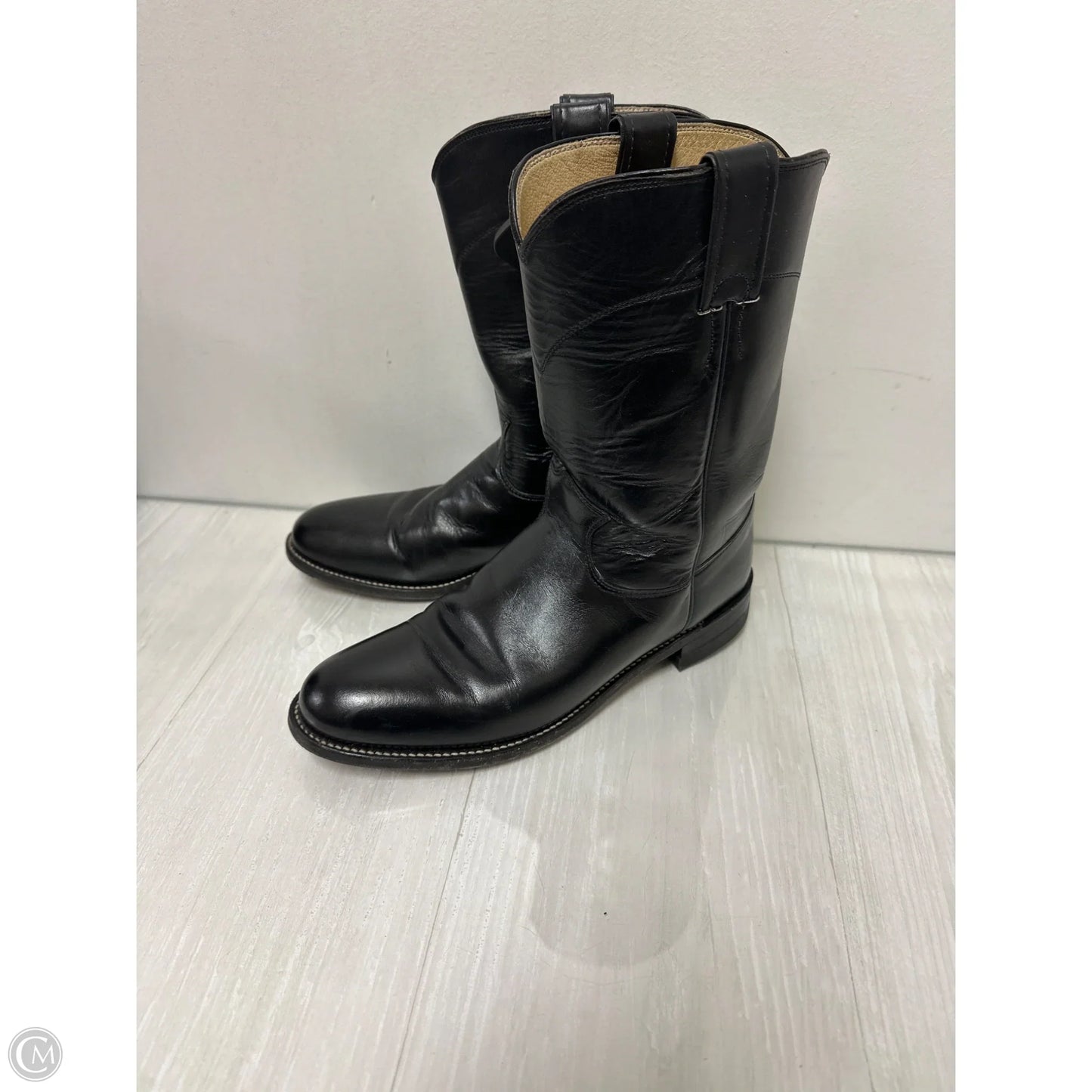 Boots Western By Justin In Black, Size: 8.5