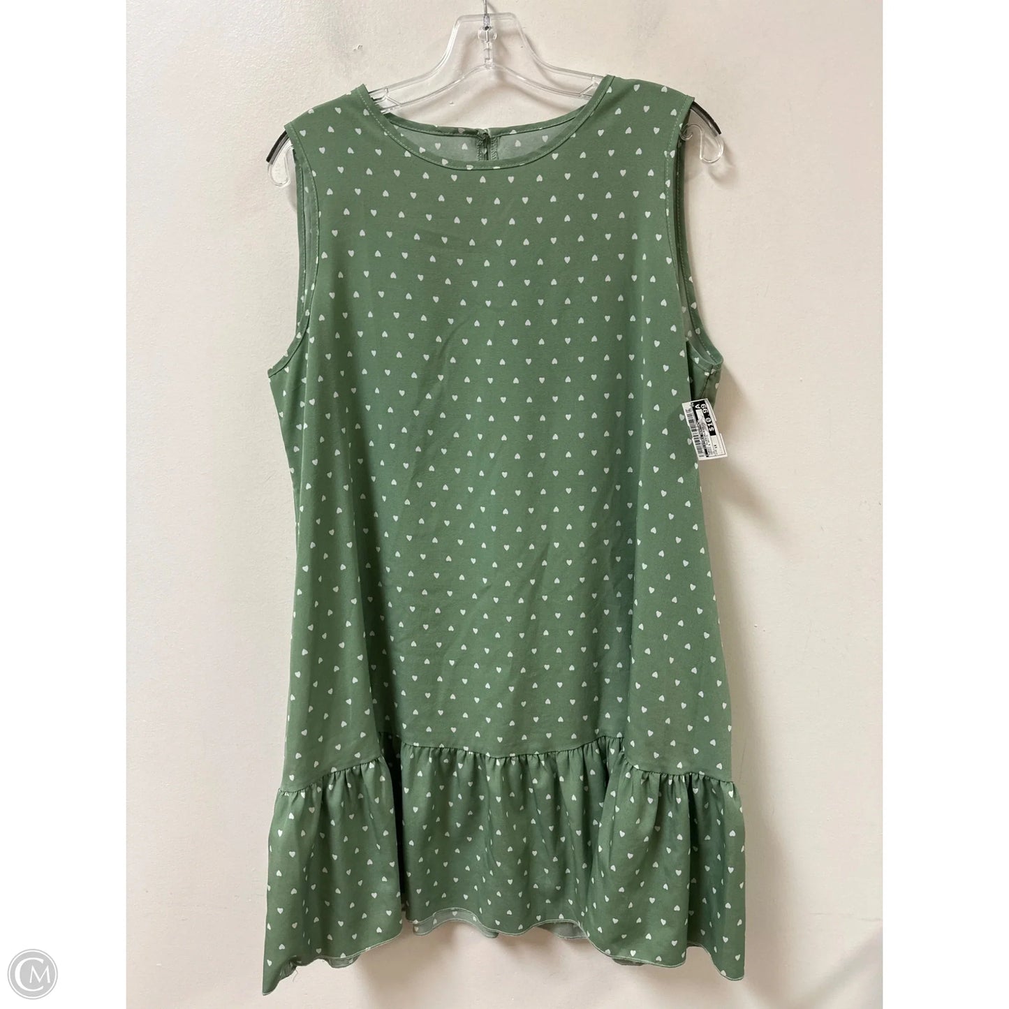 Tunic Sleeveless By Clothes Mentor In Green & White, Size: 1x