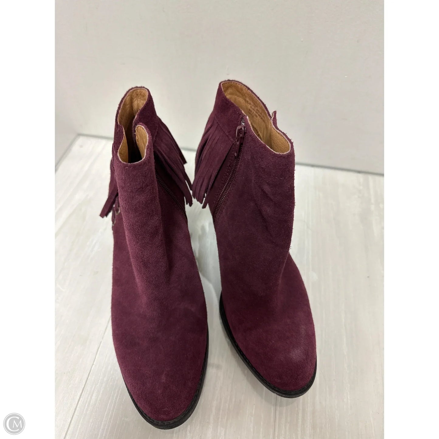 Boots Ankle Heels By Sofft In Purple, Size: 8.5