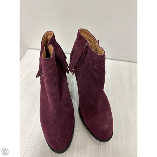 Boots Ankle Heels By Sofft In Purple, Size: 8.5