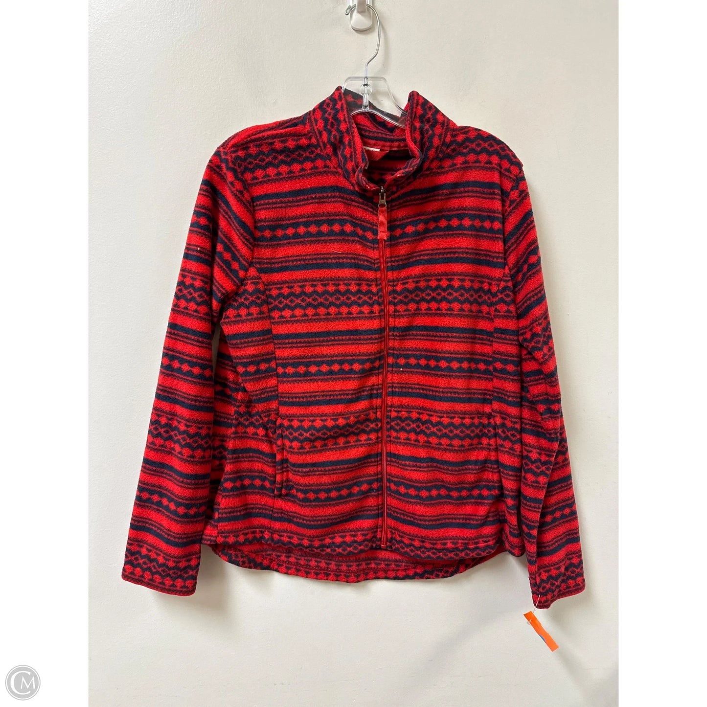 Jacket Fleece By Merona In Blue & Red, Size: Xl