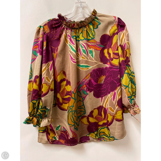 Top Long Sleeve By Entro In Brown & Purple, Size: M