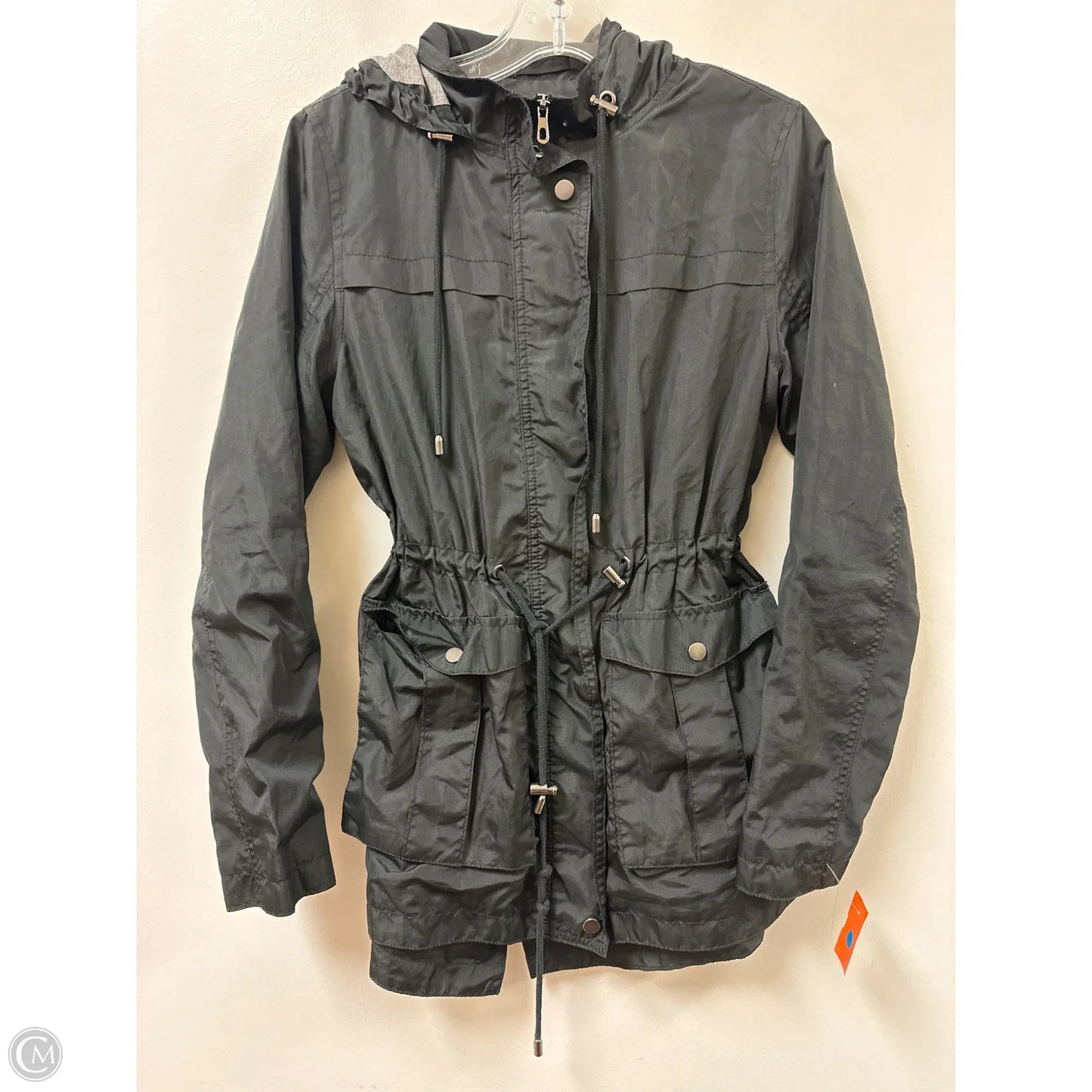 Jacket Windbreaker By Merona In Black, Size: S