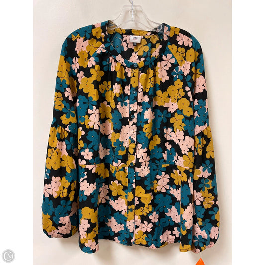 Blouse Long Sleeve By Cabi In Floral Print, Size: L