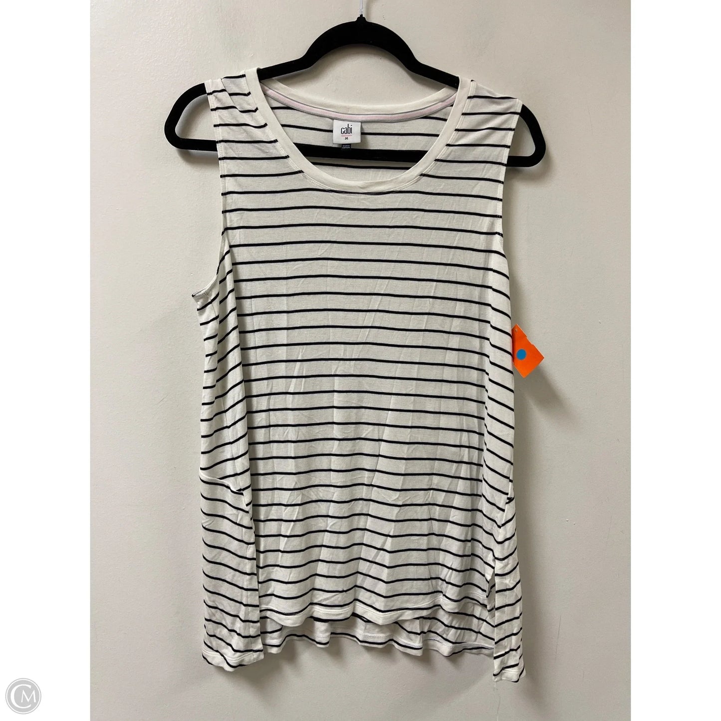 Top Sleeveless By Cabi In Striped Pattern, Size: M