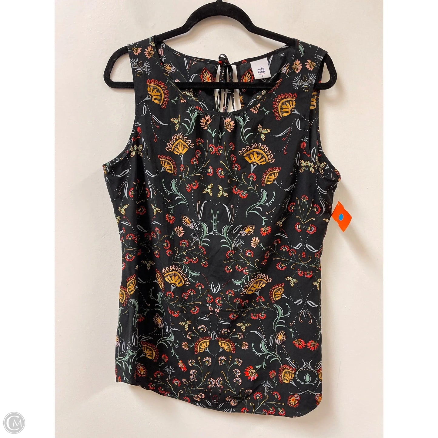 Top Sleeveless By Cabi In Black & Red, Size: L