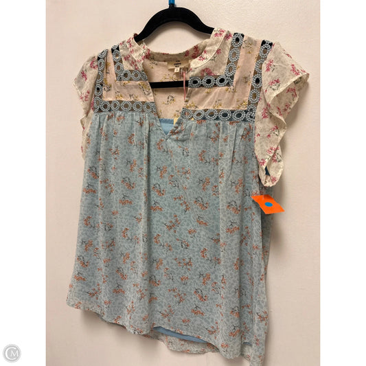 Top Short Sleeve By Entro In Blue & Pink, Size: S