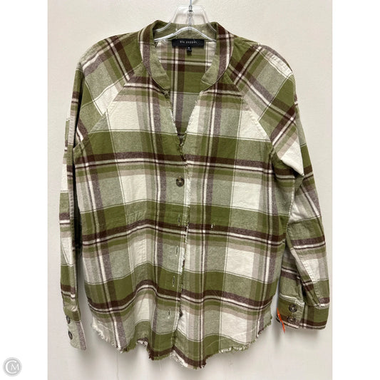 Blouse Long Sleeve By Blu Pepper In Green, Size: M