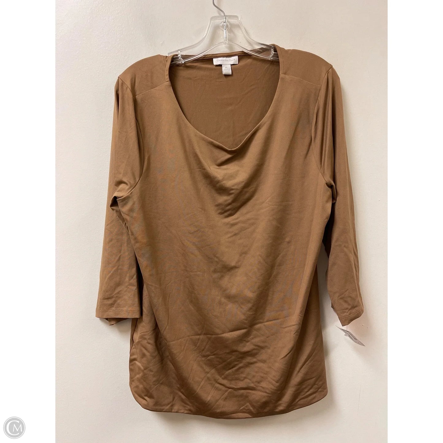 Top Long Sleeve By Charter Club In Brown, Size: Xl
