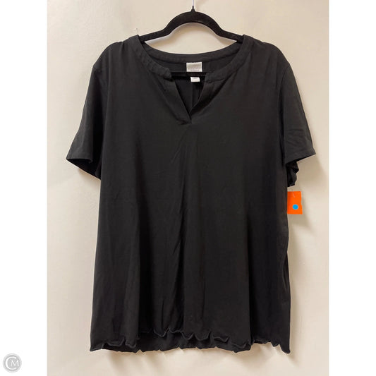 Top Short Sleeve By Chicos In Black, Size: 1x