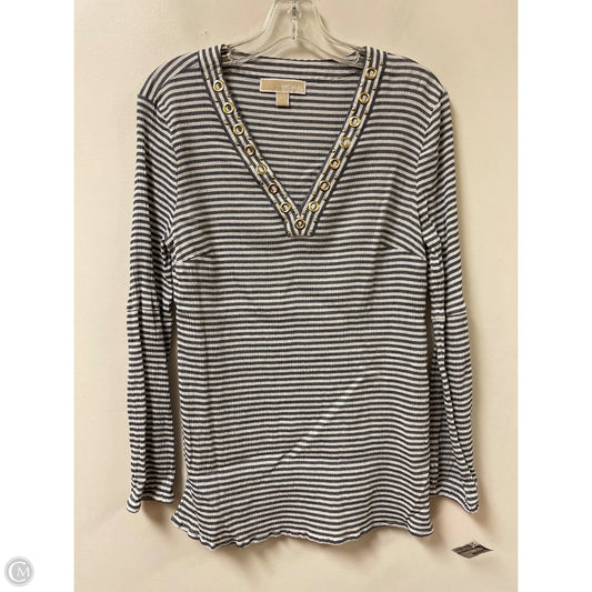 Top Long Sleeve By Michael By Michael Kors In Striped Pattern, Size: L