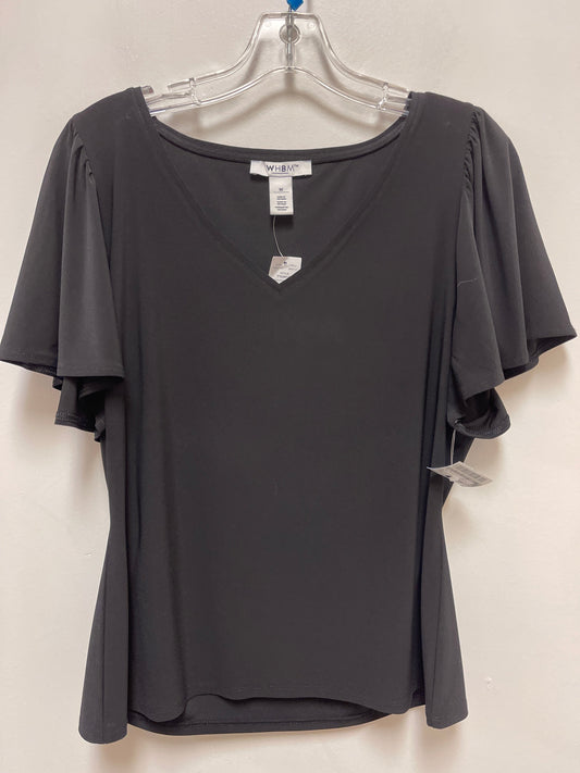 Top Short Sleeve By White House Black Market In Black, Size: M