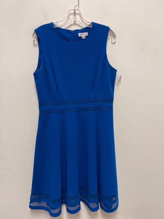 Dress Casual Midi By Calvin Klein In Blue, Size: L