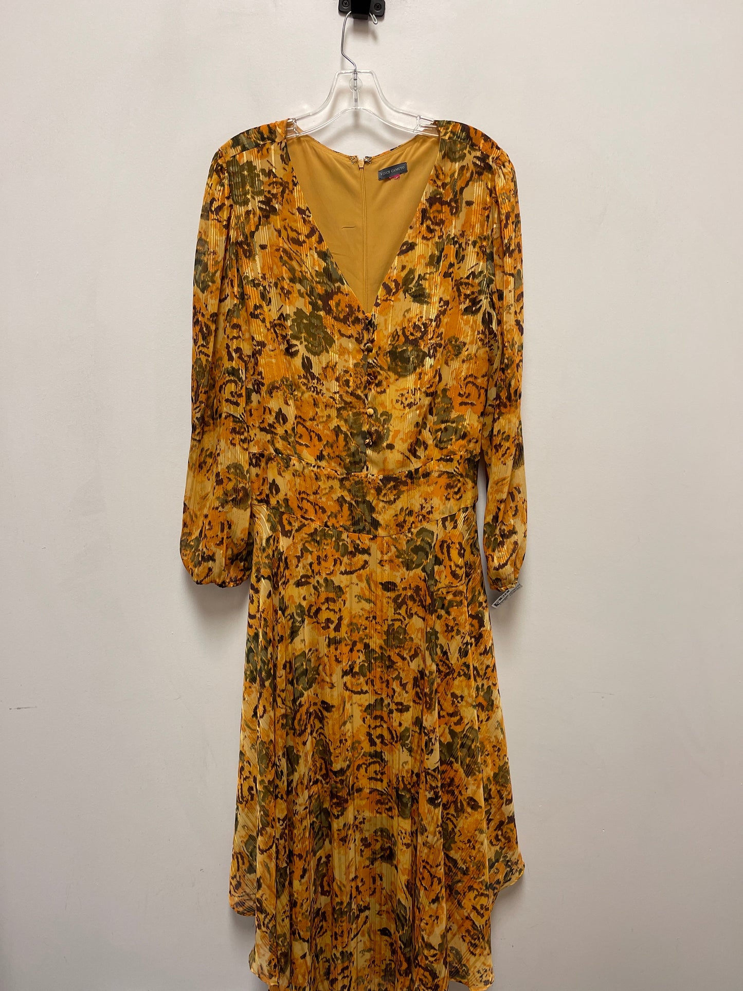 Dress Casual Maxi By Vince Camuto In Yellow, Size: Xl