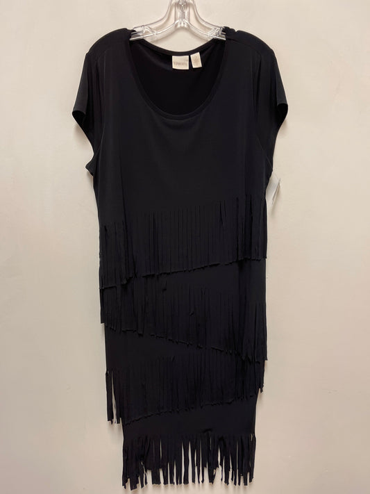 Dress Casual Midi By Chicos In Black, Size: L