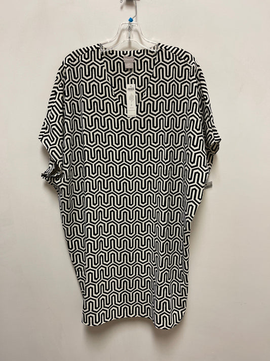 Dress Casual Midi By Chicos In Black & Cream, Size: L