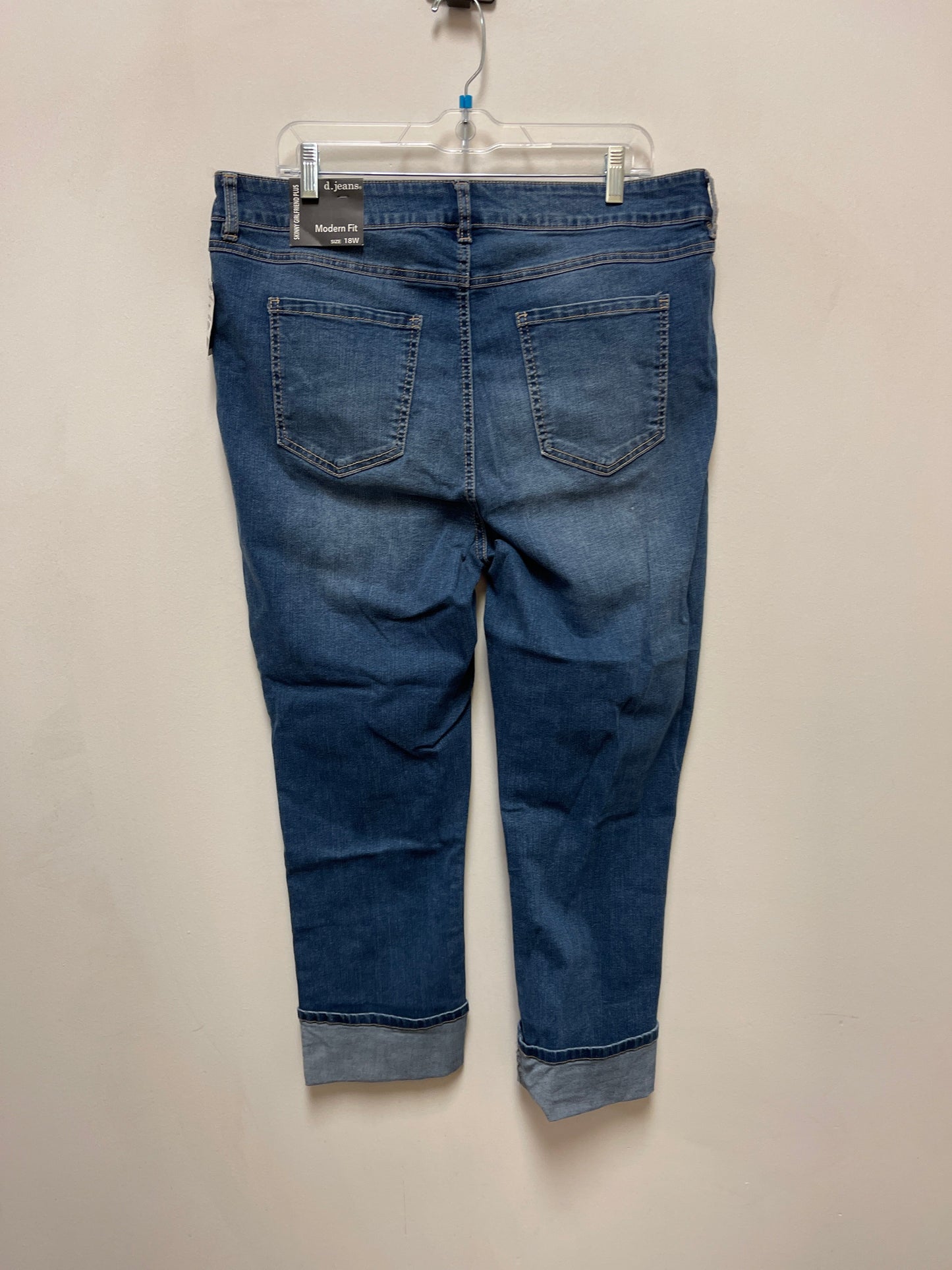 Jeans Skinny By D Jeans In Blue Denim, Size: 18