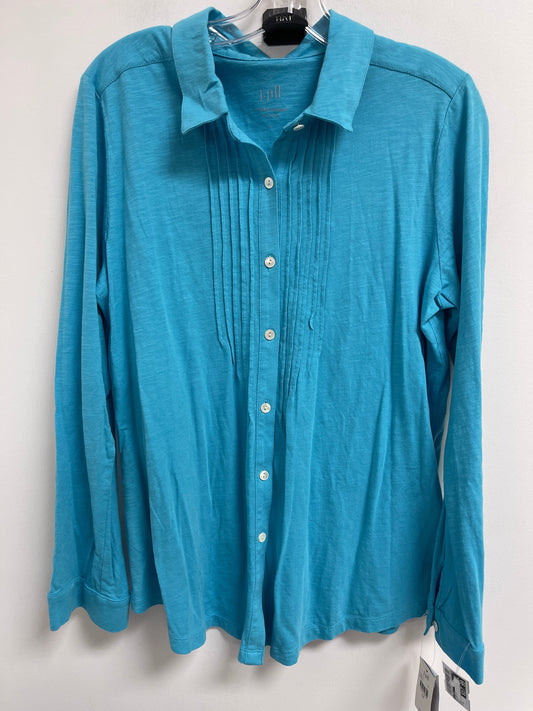 Blouse Long Sleeve By J. Jill In Blue, Size: M