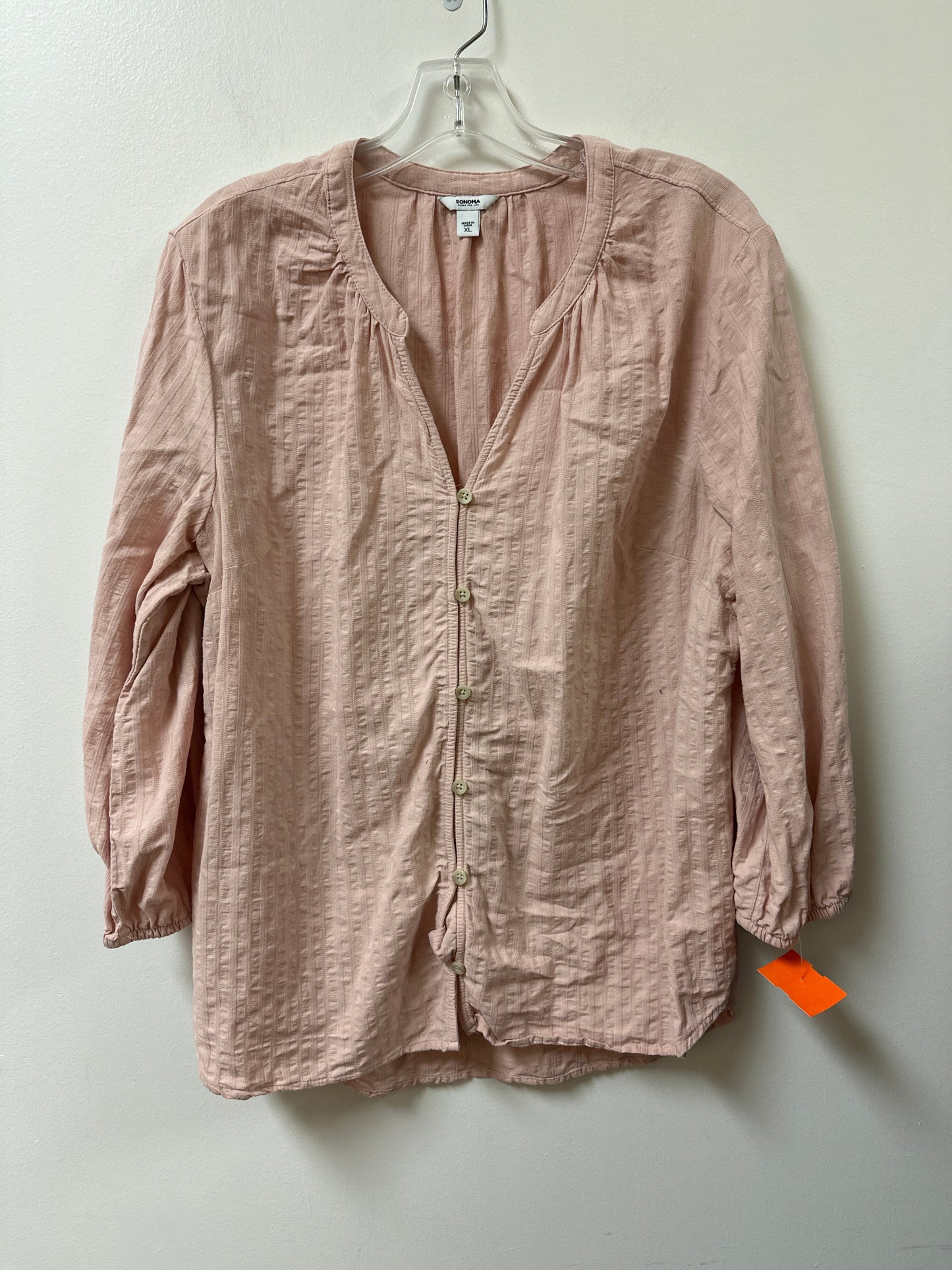 Blouse Long Sleeve By Sonoma In Pink, Size: Xl