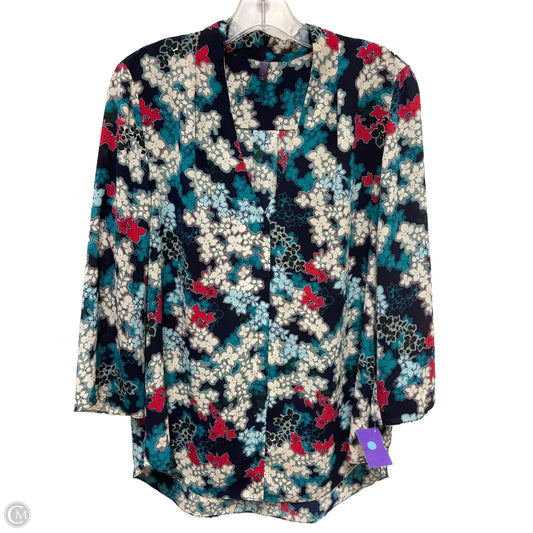 Blouse Long Sleeve By Not Your Daughters Jeans In Floral Print, Size: S
