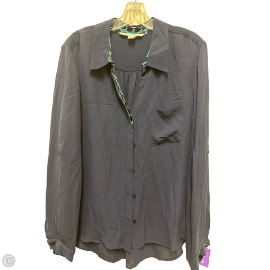 Blouse Designer By Diane Von Furstenberg In Navy, Size: Xl