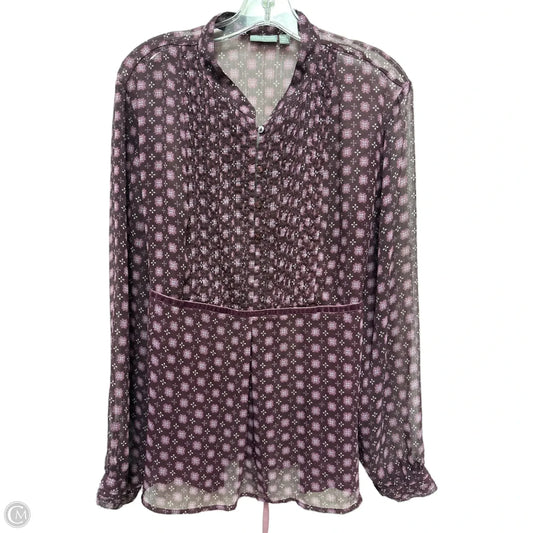 Blouse Long Sleeve By Apt 9 In Purple, Size: 2x