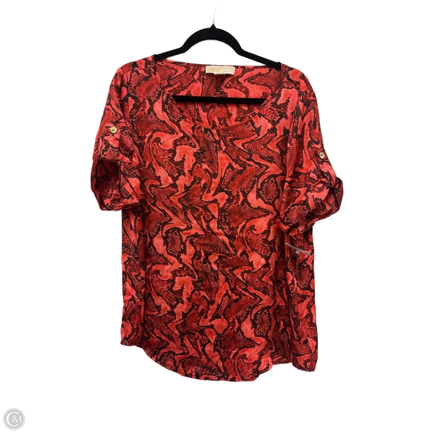 Top Short Sleeve By Michael By Michael Kors In Orange, Size: Xl