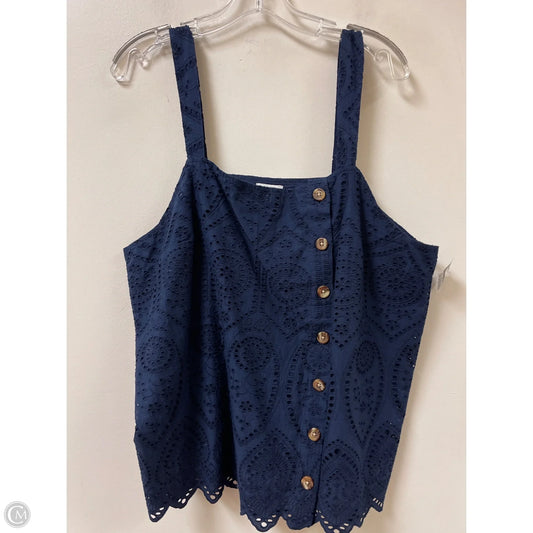 Blouse Sleeveless By Crown And Ivy In Navy, Size: 1x